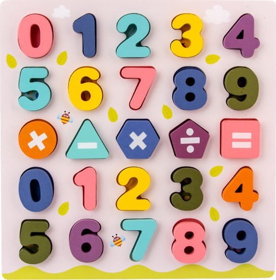 Skleplolki Zabawka logiczna układanka drewniana zręcznościowa dla dzieci cyferki