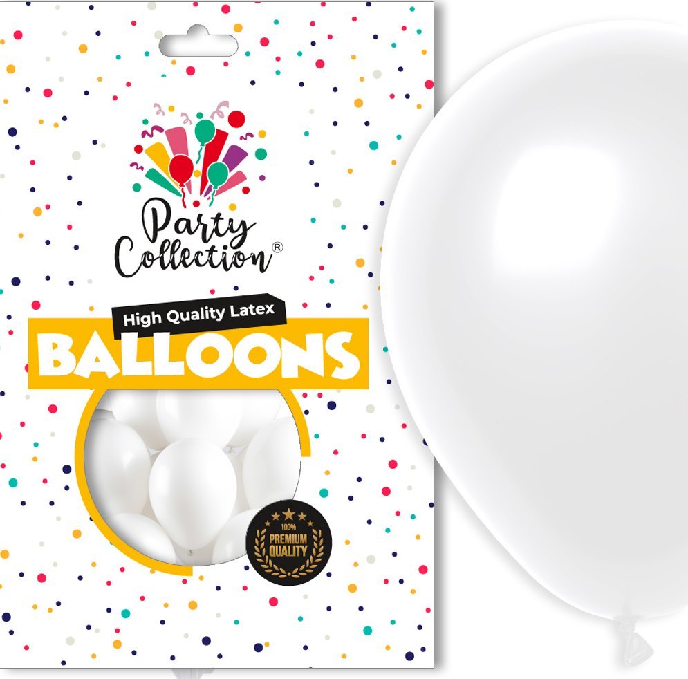 Balony Pastel Biel 12" 50szt