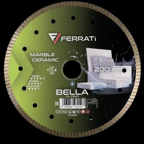 FERRATI TARCZA DIAMENTOWA TNĄCA BELLA 200 MM x 25,4 MM
