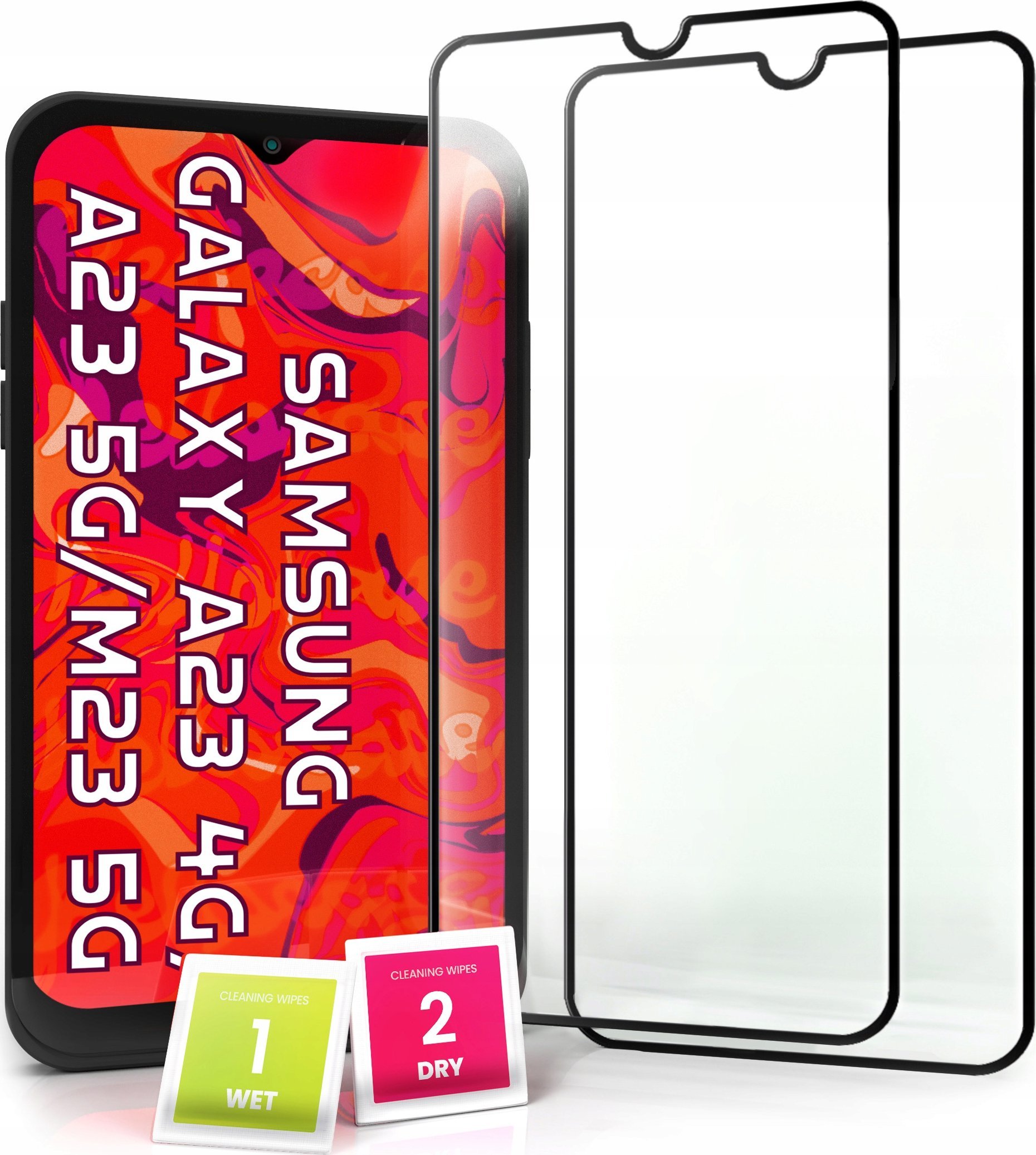 Hello Case 2-pak Szkło Hartowane do Samsung Galaxy A23 4G Ochronne Pełne Na cały ekran