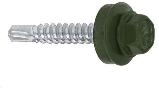 SELF SCR 4,8X35 WOOD+EPMD RAL6020 10PCS