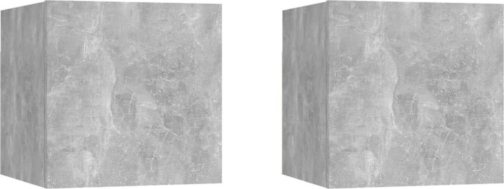 vidaXL Szafki nocne, 2 szt., połysk, betonowa szarość, 30,5x30x30 cm