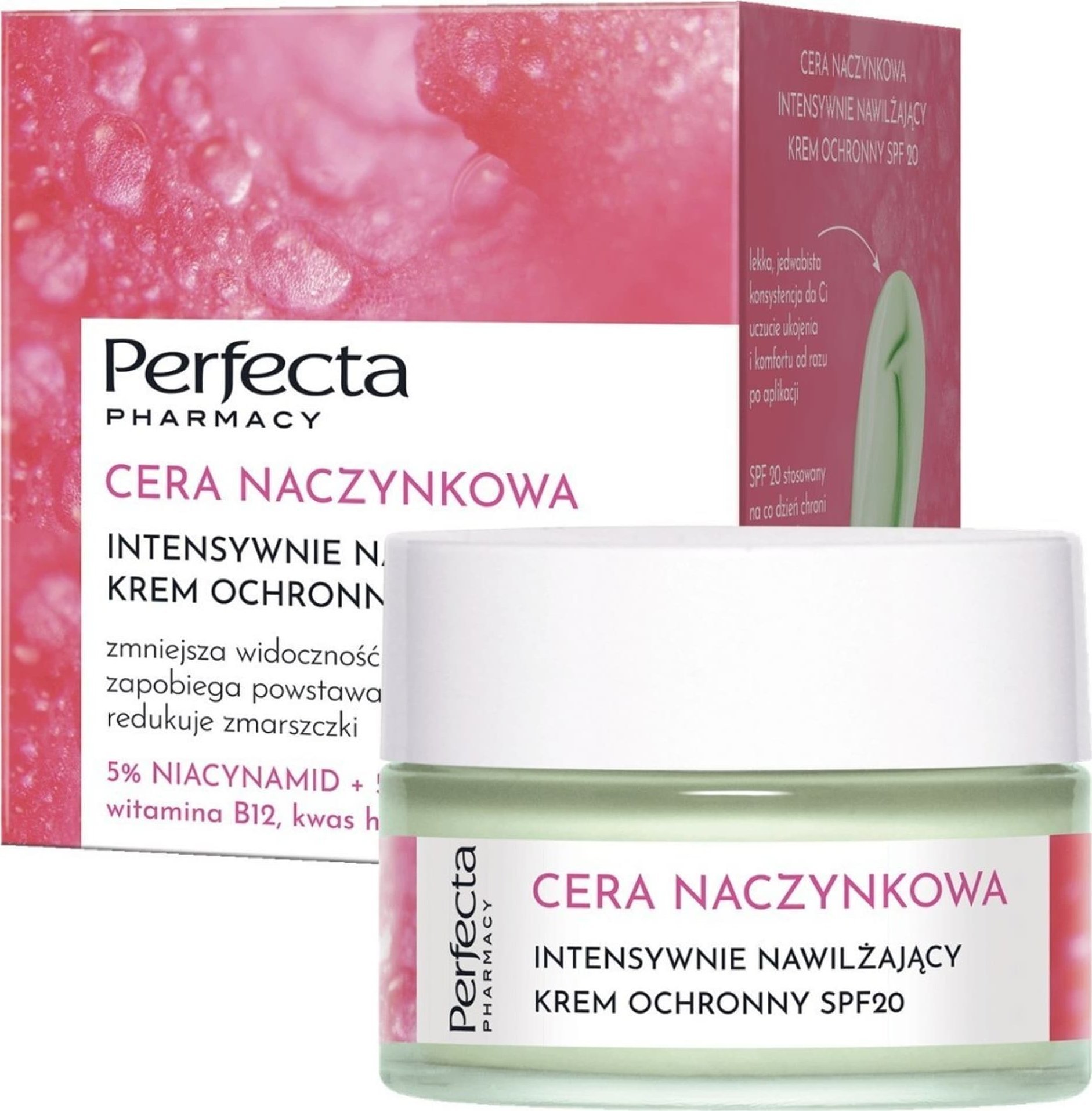DAX Perfecta Pharmacy Cera Naczynkowa Intensywnie Nawilżający Krem ochronny SPF20 50ml