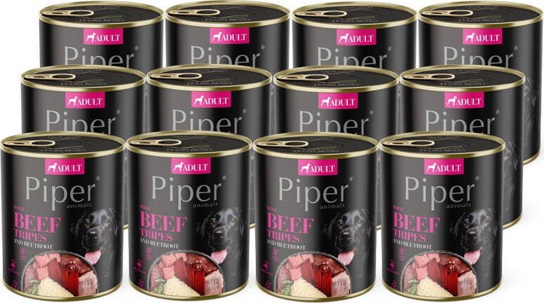 Mokra Karma dla psa Piper Animals z żołądkami wołowymi i burakiem zestaw 12 x 800 g