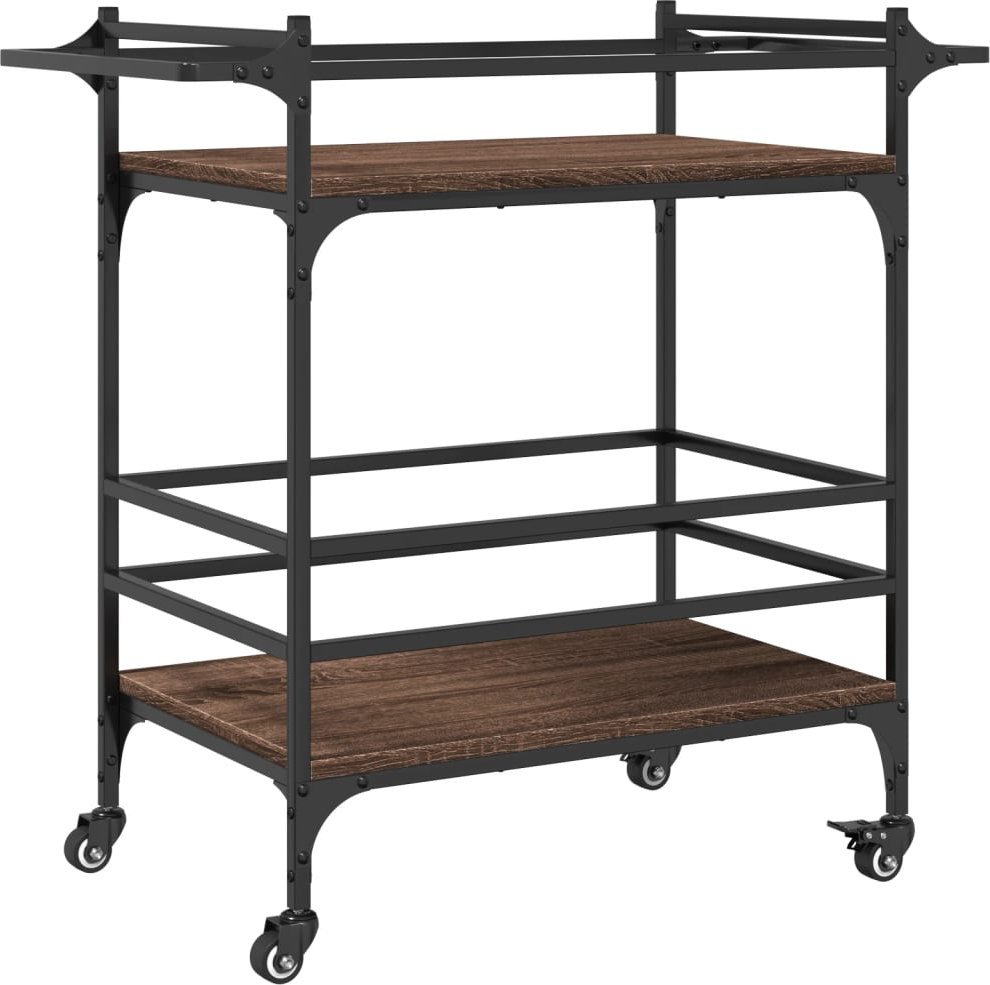 vidaXL Wózek kuchenny, brązowy dąb, 82x40x78,5 cm