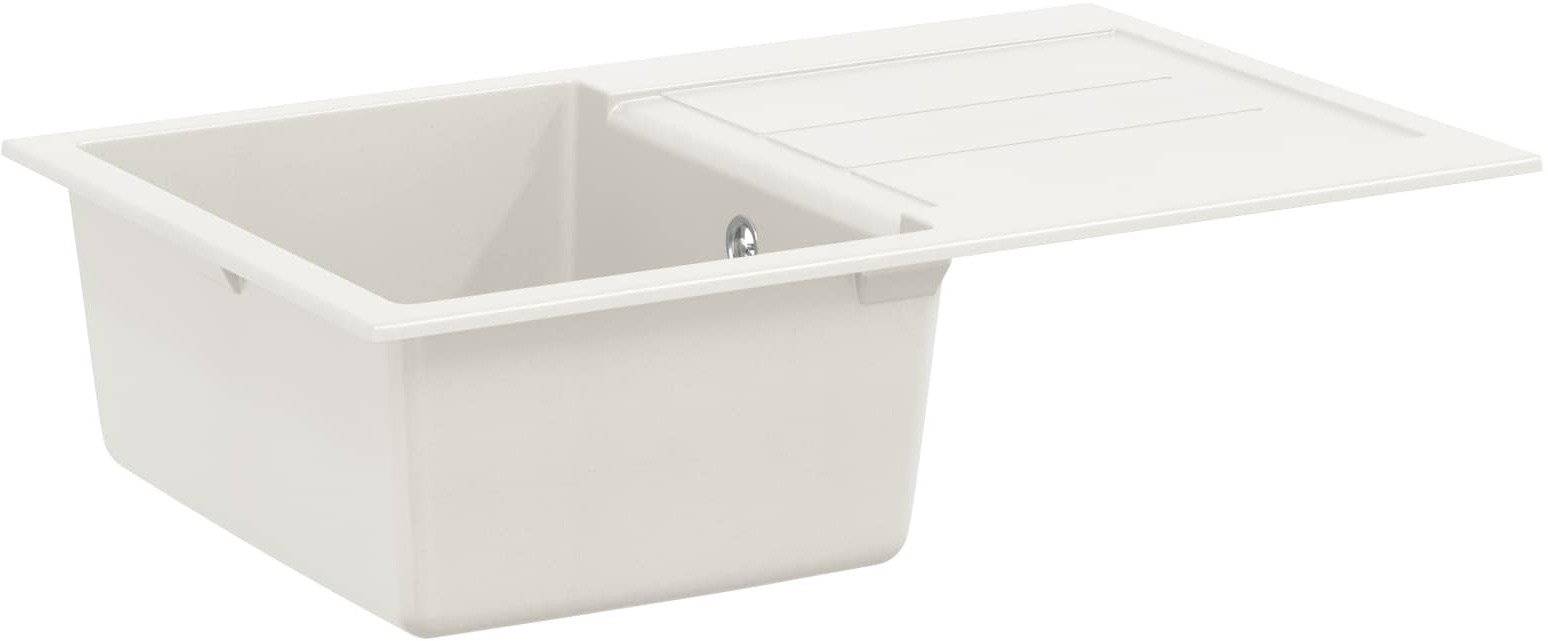 vidaXL Zlew Biały 780 x 500 mm 80% Kwarc i 20% Żywica