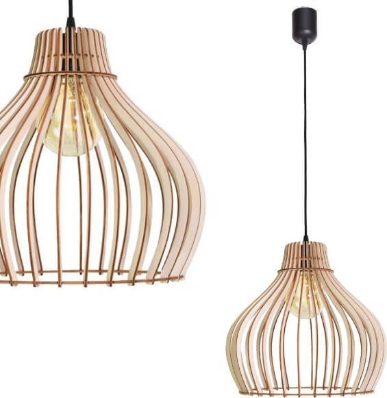 Lampa wisząca Temar Kuchenna lampa wisząca 137623620217 drewniana nad wyspę