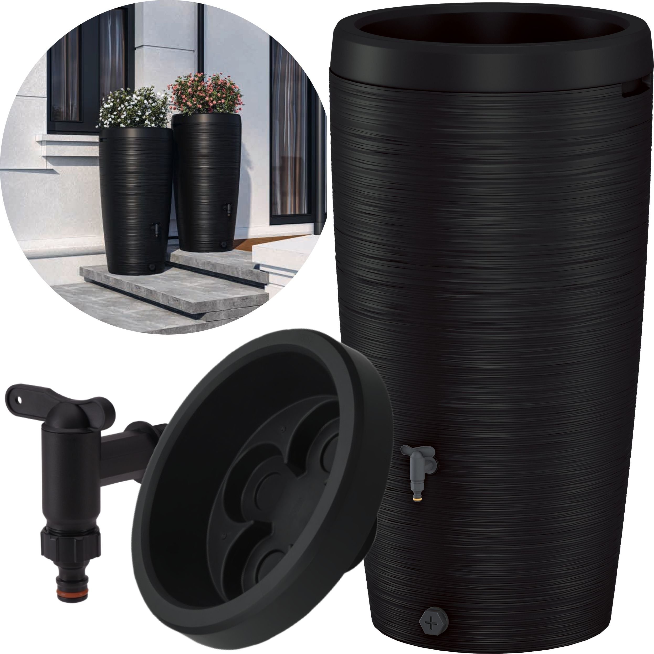 Zbiornik na deszczówkę Gobi 240l Beczka na wodę + Kranik 3/4