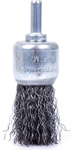 SZCZOTKA DRUCIANA STALOWA CZOŁOWA PĘDZELKOWA DO WIERTARKI 25mm TRZPIEŃ 6mm