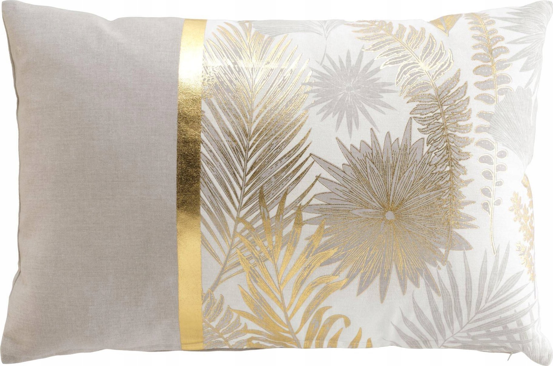 Douceur d`Interieur Podłużna poduszka dekoracyjna, złote liście, 40 x 60 cm