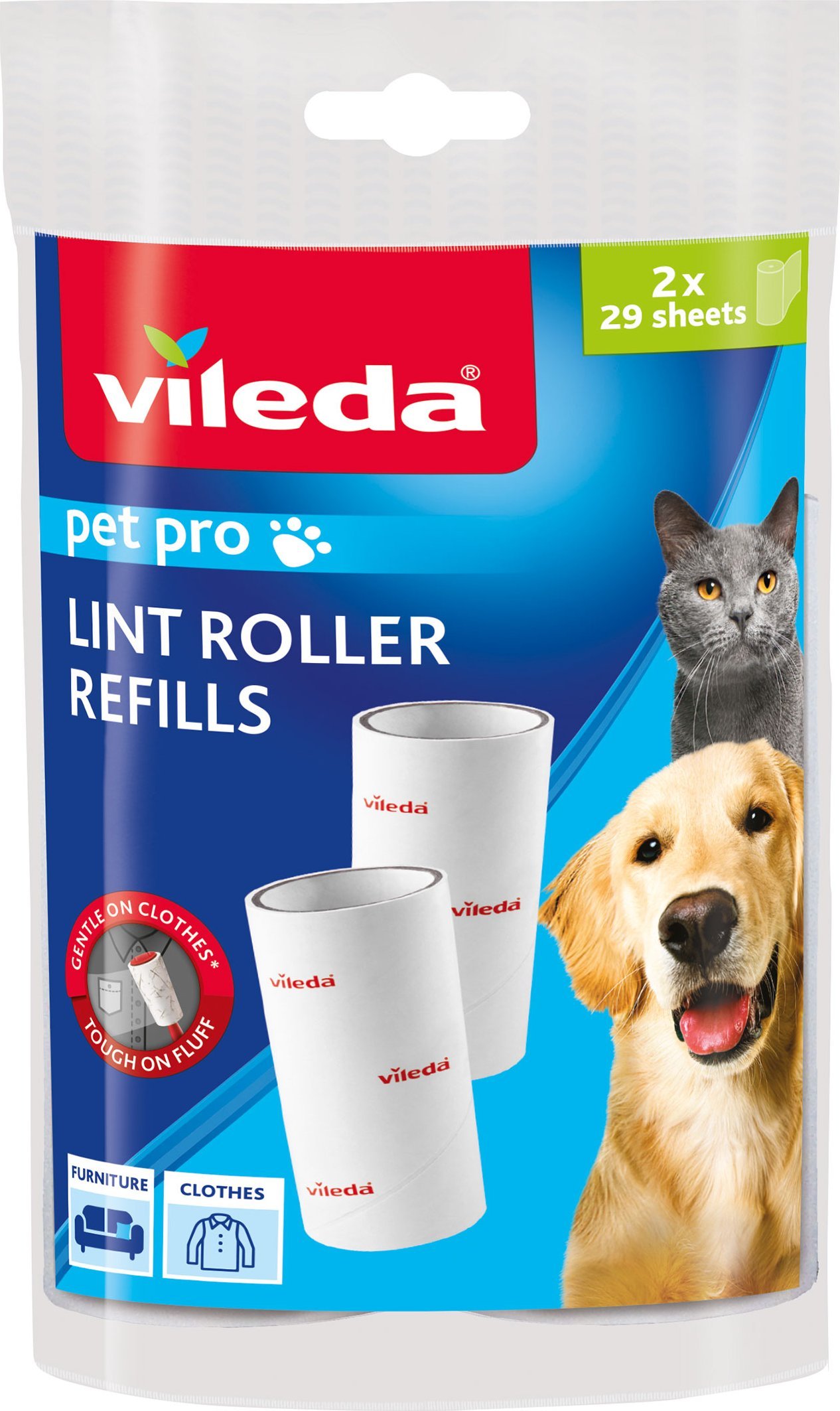 Vileda Vileda Pet Pro Wkłady do Rolki do usuwania sierści, włosów i drobinek brudu