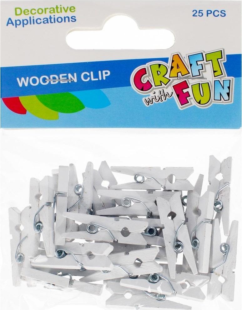 Craft with Fun OZDOBA DEK DREW SPINACZ 25SZT 2,5CM BIA CF12/144