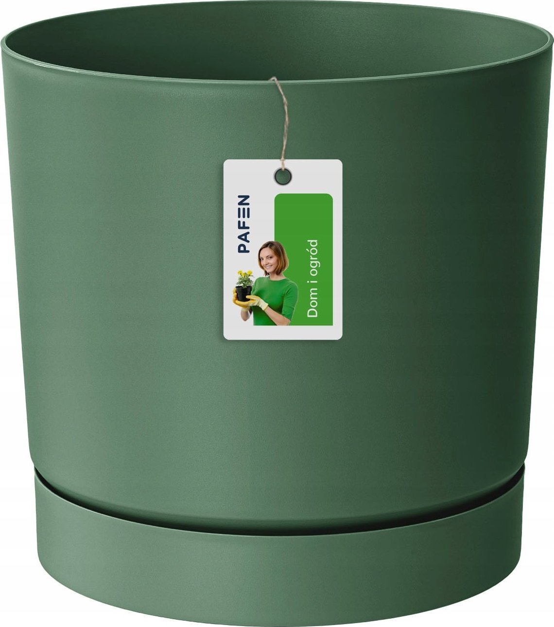 Prosperplast Doniczka okrągła Donica z podstawką Tubo P Zielona