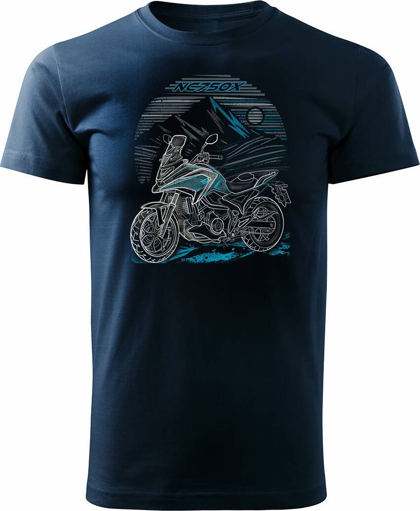 Topslang Koszulka z motocyklem na motor Honda NC 750 X NC750X męska granatowa REGULAR XL