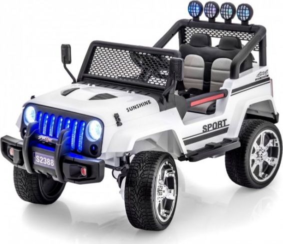Super-Toys MEGA JEEP SUNSHINE, NAPĘD 4X4, 2X12V ,WOLNY START/ MIĘKKIE KOŁA, BLUETOOTH, RADIO EXCLUSIVE/2388