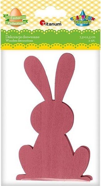 Titanum Drewniane zające ciemnoczerw. 74x127mm 2szt