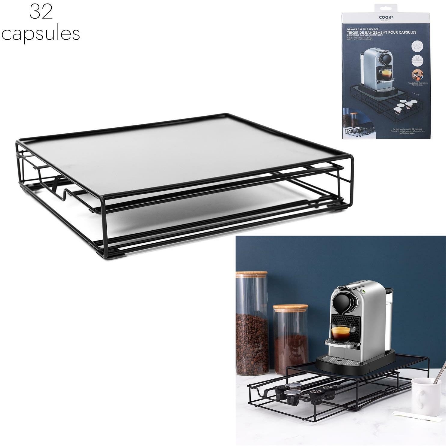 INTESI SZUFLADA NA KAPSUŁKI NESPRESSO CZARNA