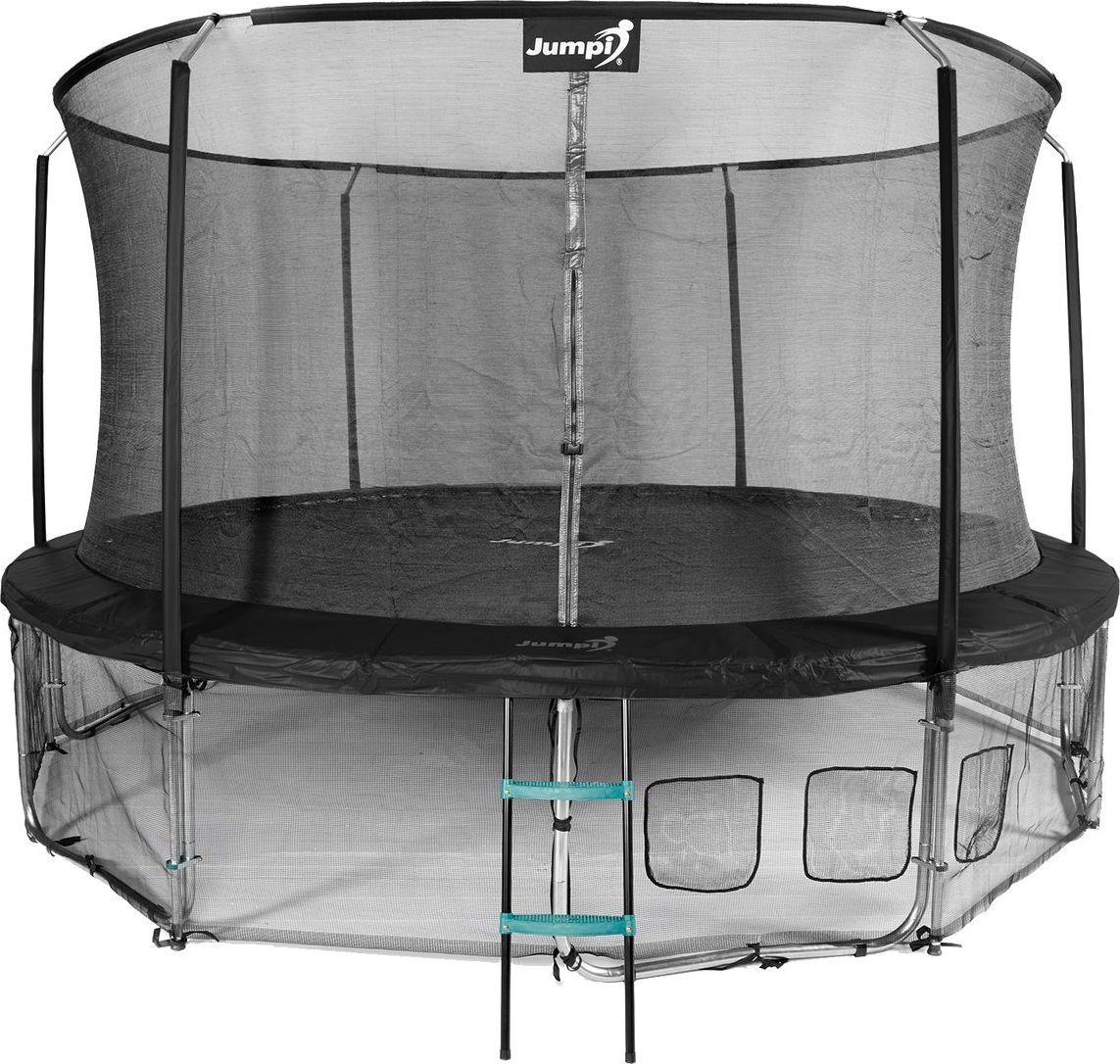 Trampolina ogrodowa Jumpi ogrodowa Maxy Comfort z siatką wewnętrzną 14.5 FT 435 cm czarna