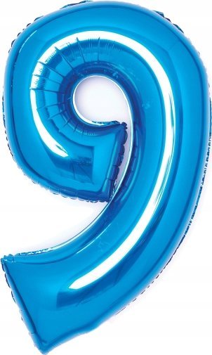 AMSCAN Balon foliowy cyfra 9 niebieska 47x66cm 9914059