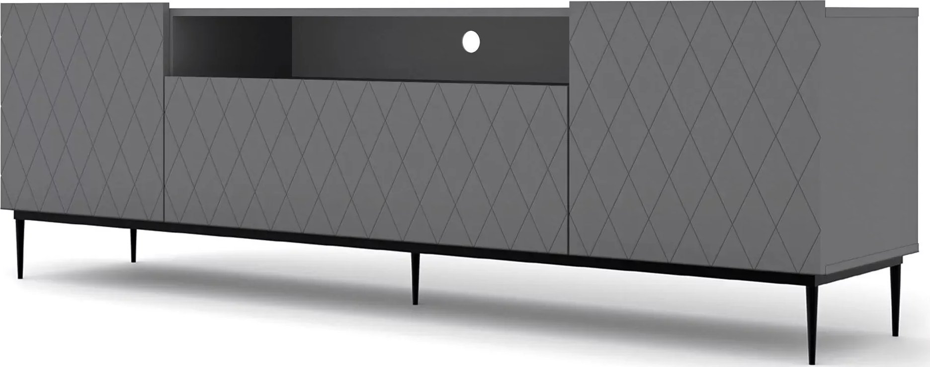 Elior Szafka rtv grafit mat + czarna rama - Nuvis 4X