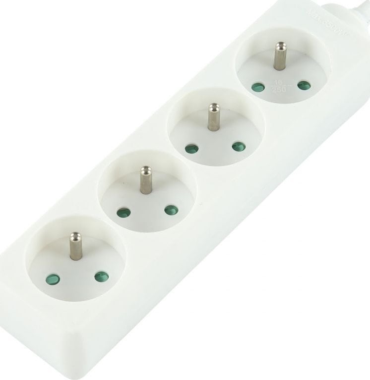 LOGON LPS055 rozgałęziacz 1,5 m 4 x gniazdo sieciowe Biały