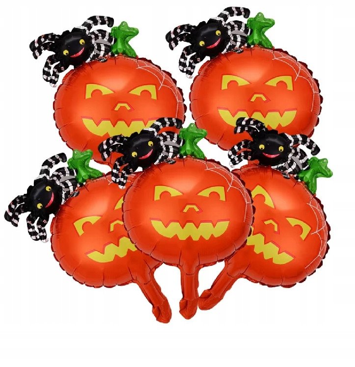 Balon Dynia Pająk Foliowy HALLOWEEN 41 cm Zestaw 5 sztuk