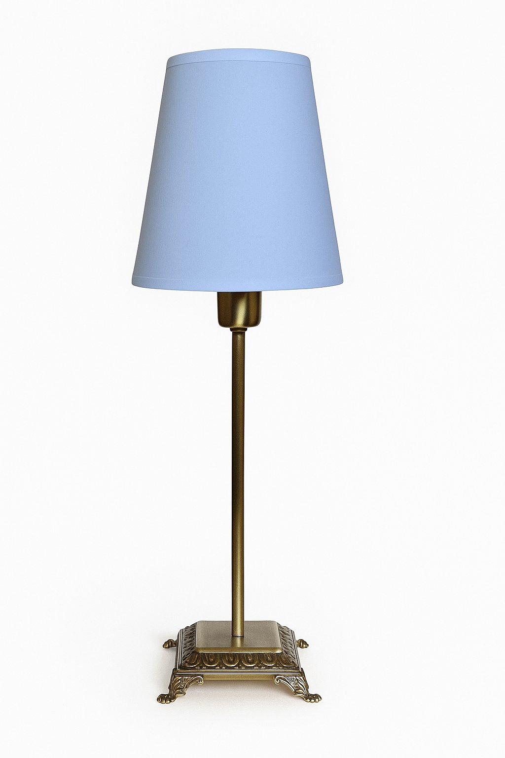 Patynowana lampka stołowa z mosiądzu z abażurem Pola