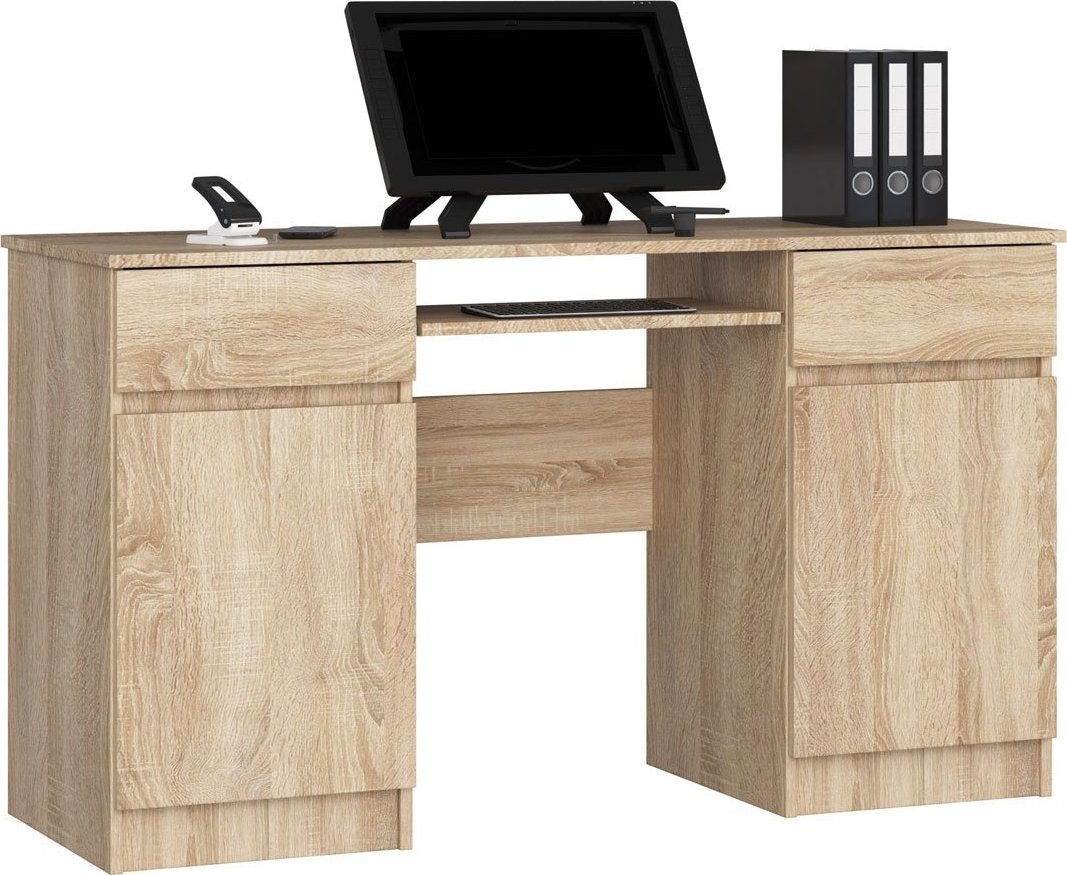 Elior Minimalistyczne biurko dąb sonoma - Ipolis 2X