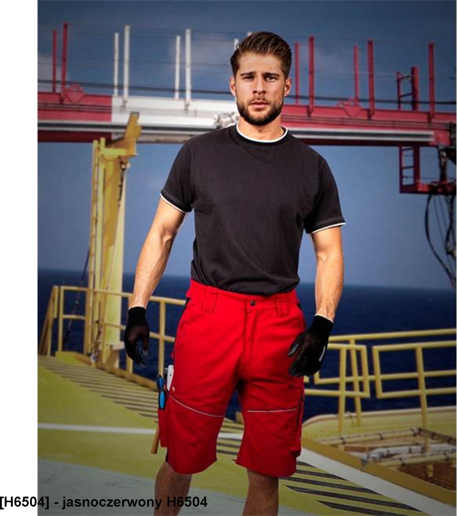 Ardon ARDON URBAN+ - szorty, 65 % poliester, 35 % bawełna, canvas, ok. 270 g/m Tabiflex - stretch, 10 kieszeni + na - jasnoczerwony H6504 56