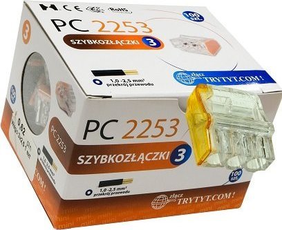 Szybkozłączka Trytyt Złączka samozaciskowa 3x2,5 PC 2253 100szt