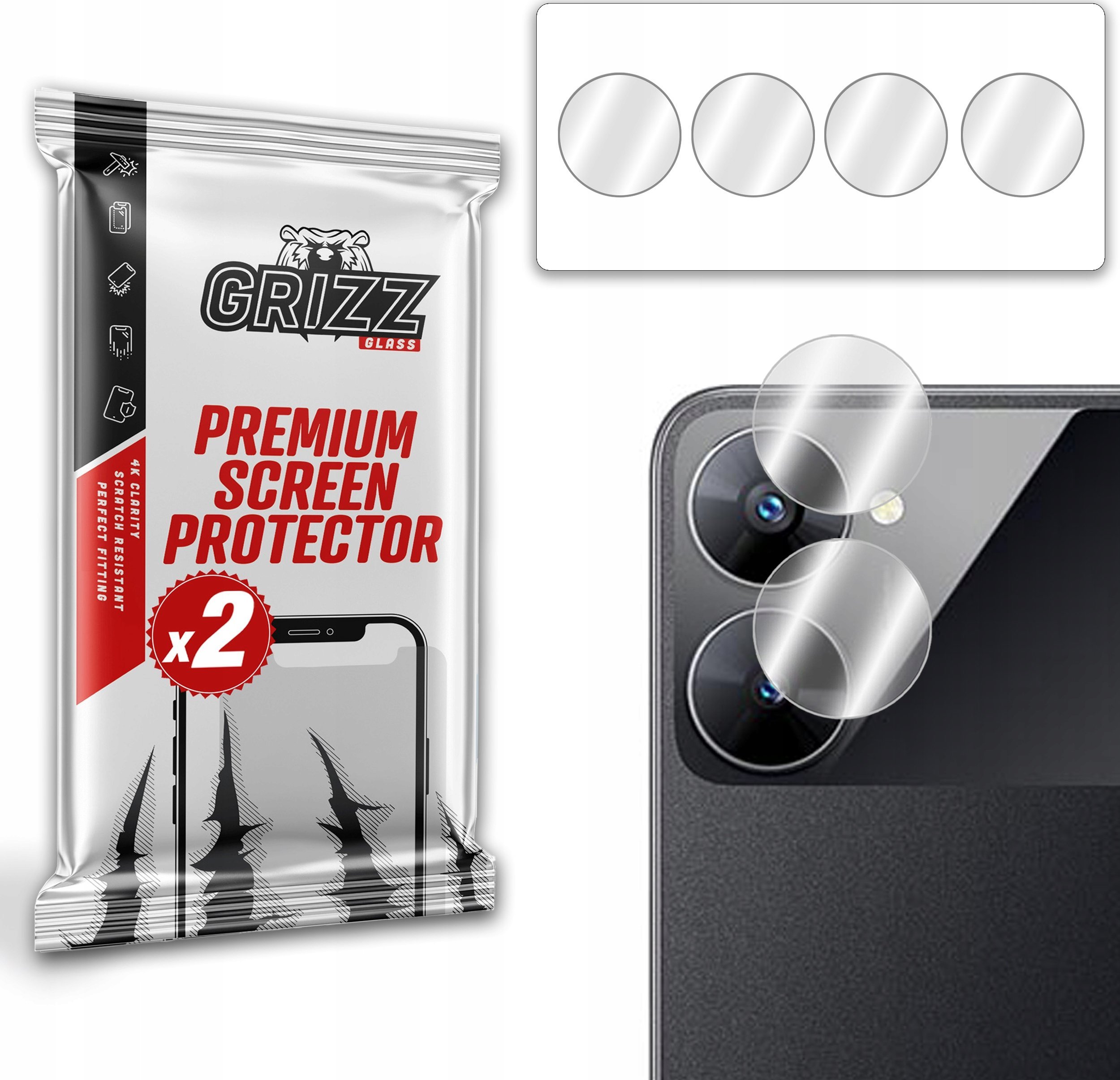 GrizzGlass Szkło na aparat GrizzGlass HybridGlass Camera do Realme V30