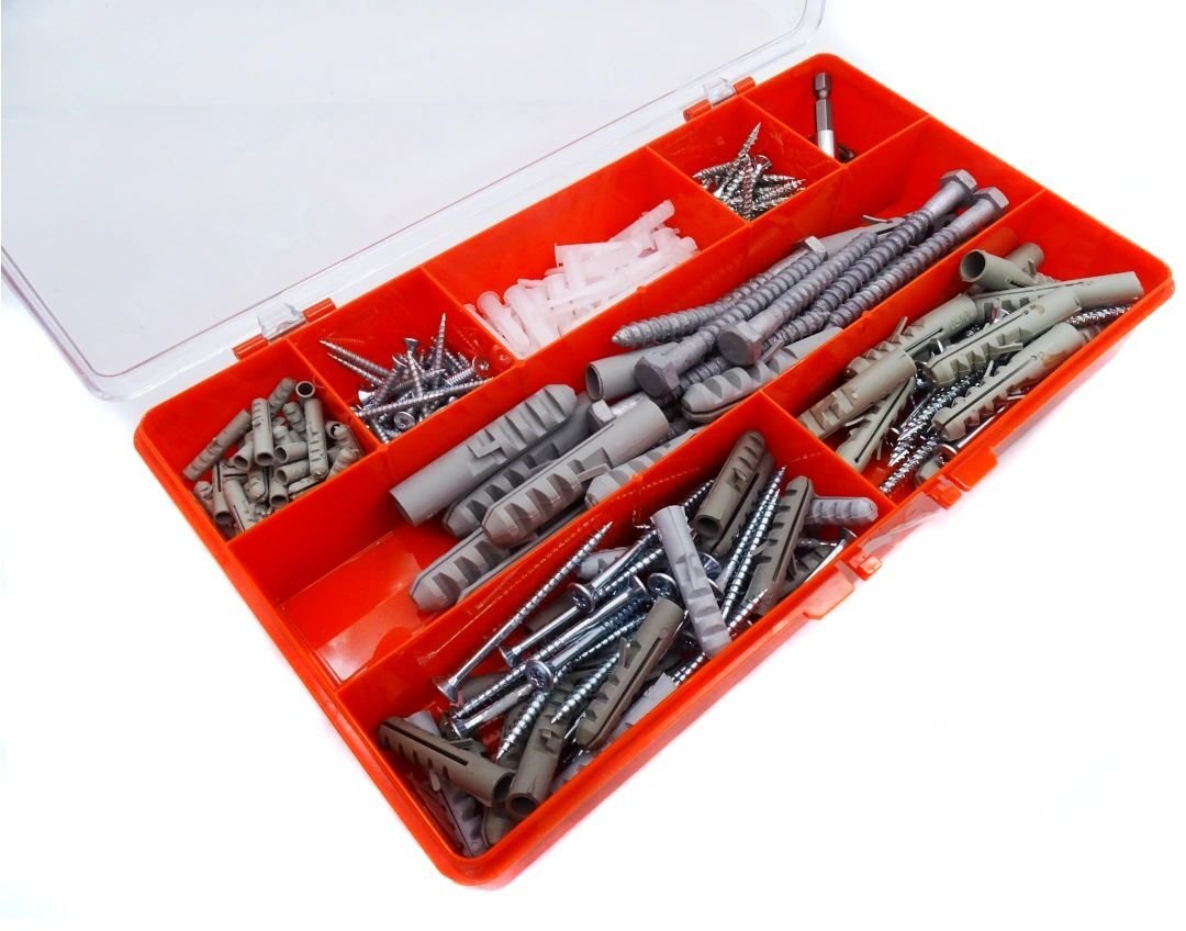 Organizer z kołkami + śruby TORX 5,6,8,10,12 + bity, FastFix