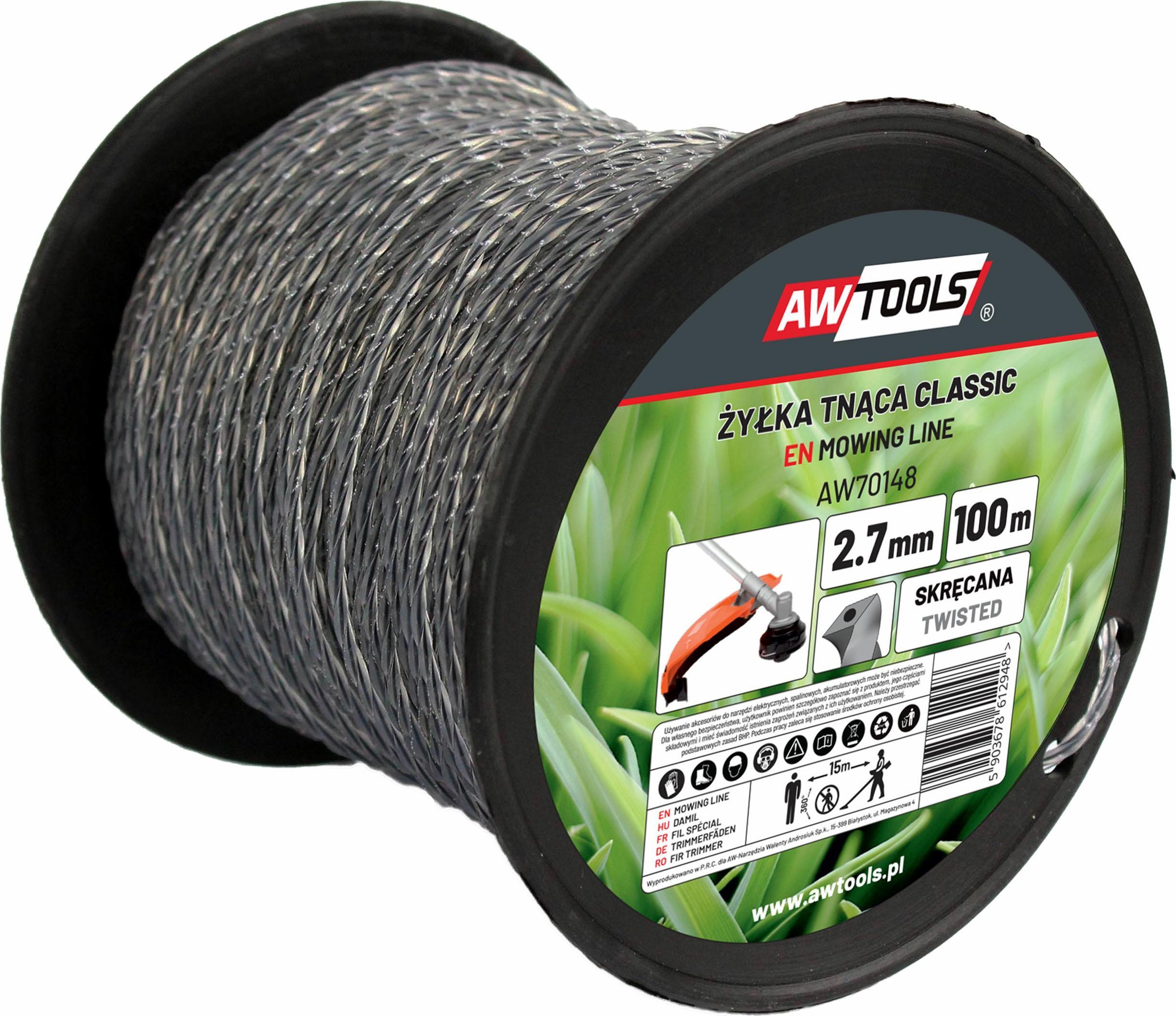 AWTools AWTOOLS ŻYŁKA TNĄCA CLASSIC 3,0x100m/SKRĘCANA