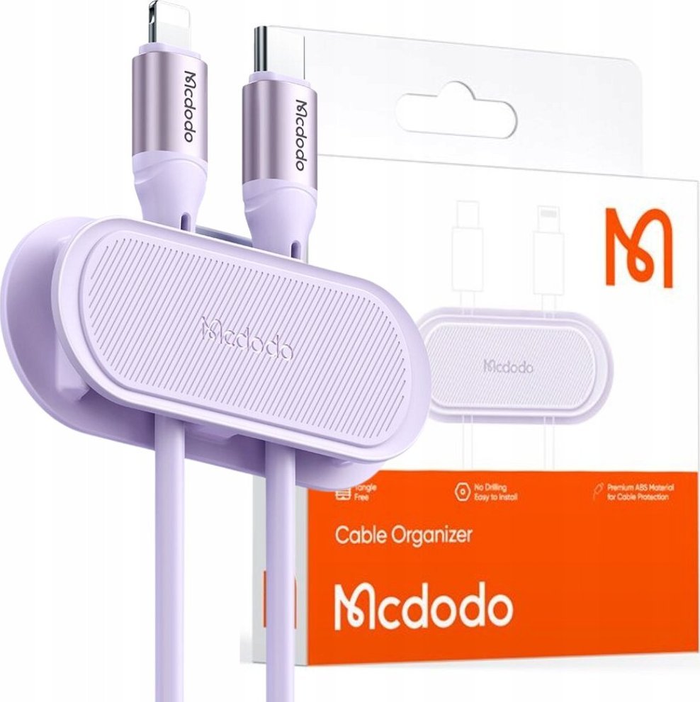 Organizer Mcdodo ORGANIZER DO KABLI, PRZEWODÓW, DO BIURKA, UCHWYT, NA KLEJ, RÓŻOWY, MCDODO