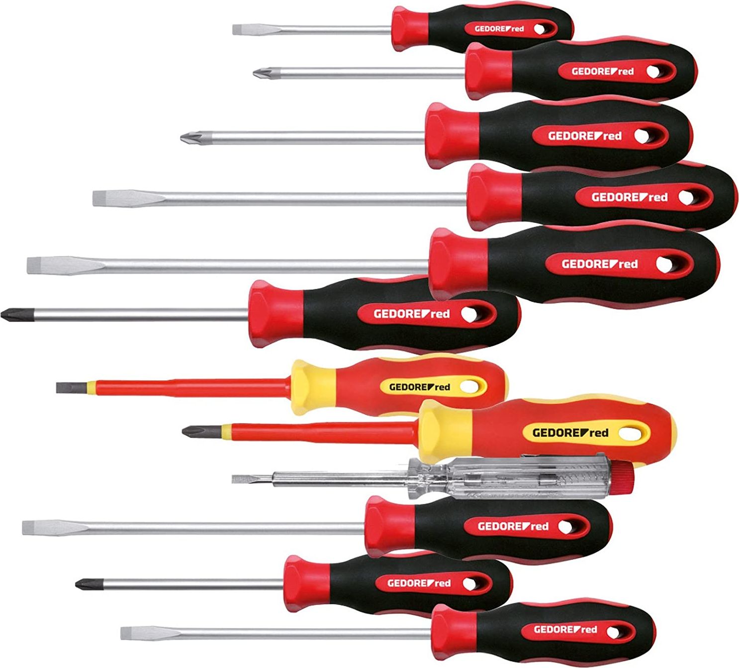 Gedore Gedore Red 2K Screwdriver set XXL, 12 parts (red / black, incl. Phase tester)