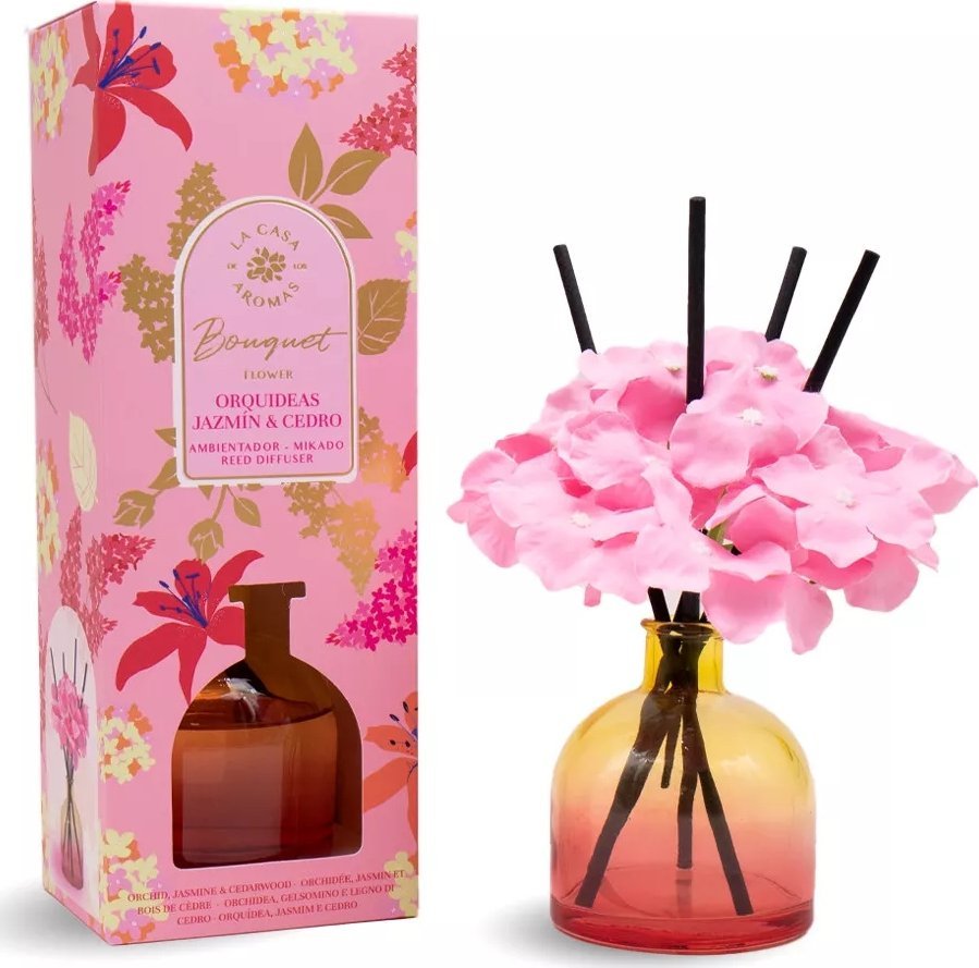 Dyfuzor zapachowy LA CASA DE LOS AROMAS_Flower Bouquet patyczki zapachowe Jaśmin & Cedr 170ml