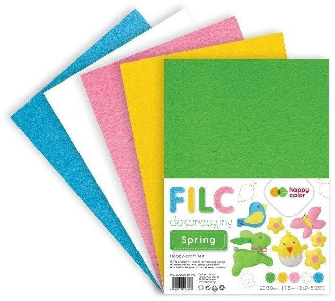Filc dekoracyjny Spring 5szt HAPPY COLOR