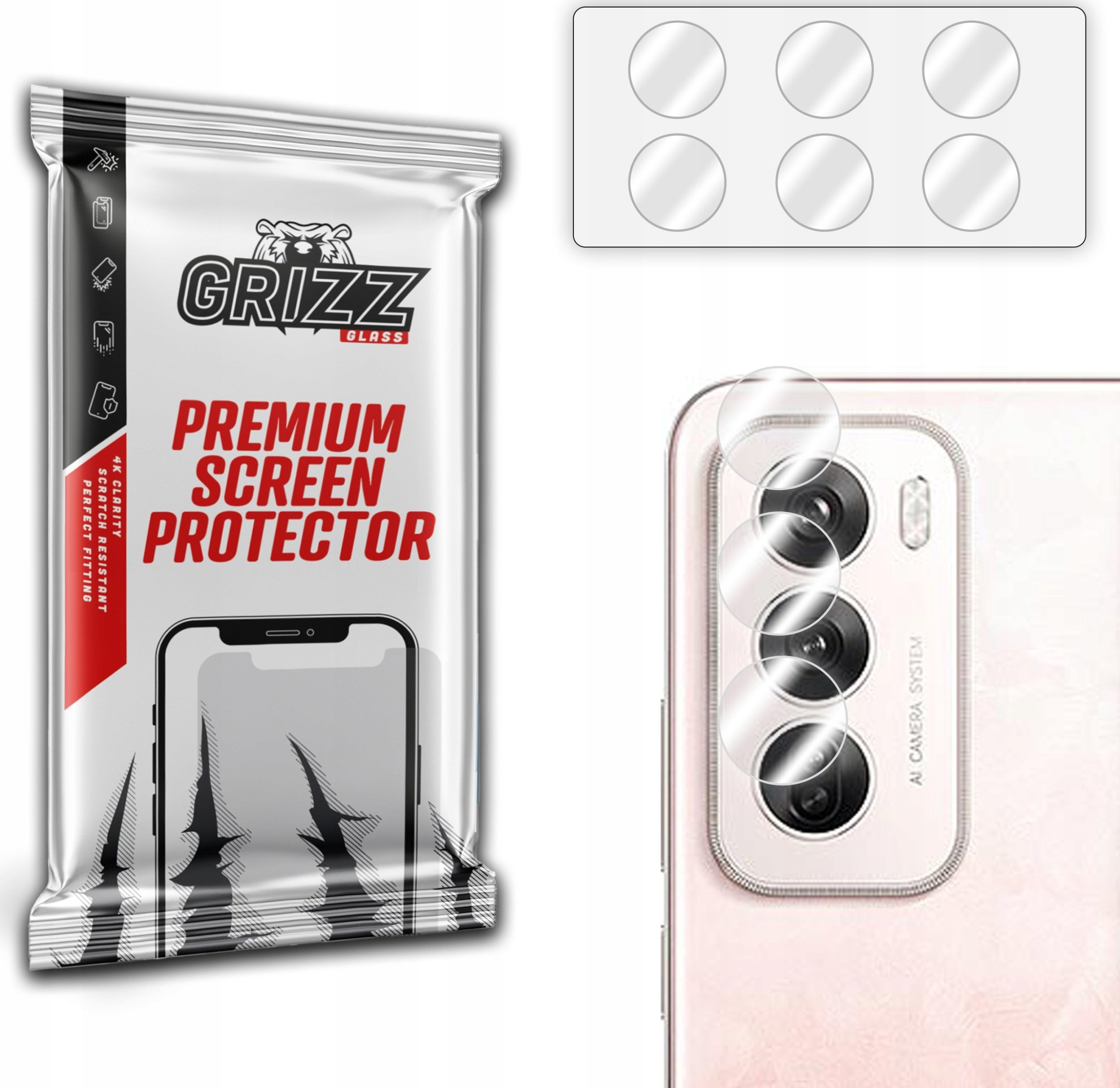 GrizzGlass Szkło na aparat GrizzGlass HybridGlass Camera do Oppo Reno 12