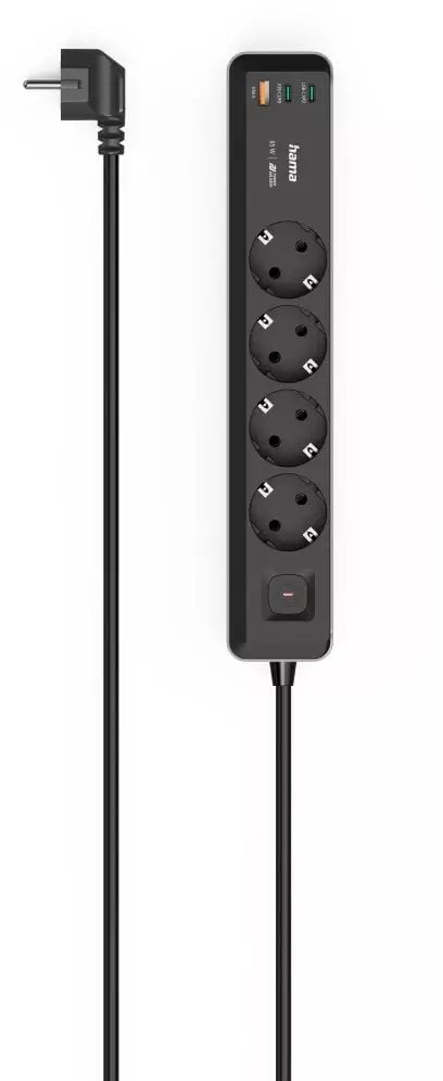 LISTWA ZASILAJĄCA 4GN SCHUKO, 1,4M, 2xUSB C/A, PD 65W