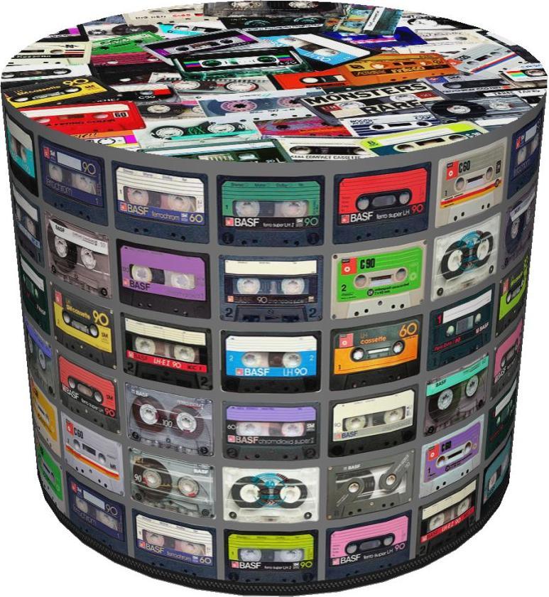 Bertoni-arco Okrągła pufa dekoracyjna - KASETY