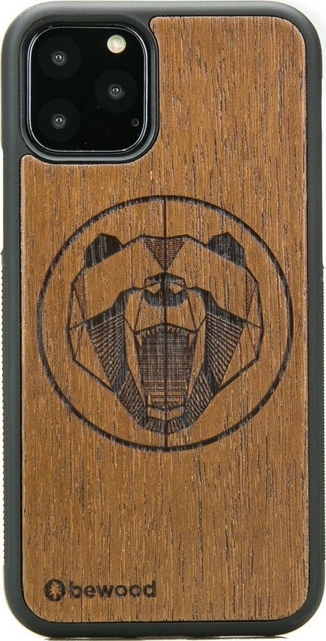BeWood Drewniane Etui na iPhone 11 PRO NIEDŹWIEDŹ MERBAU