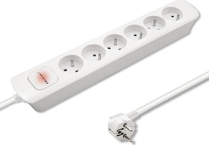 Listwa zasilająca Qoltec 6 gniazd 1.8 m biała (1_819457)