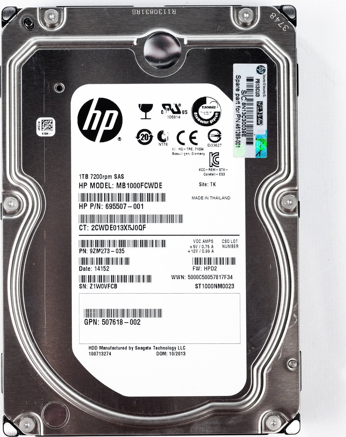 Dysk serwerowy HP 1TB 3.5'' SAS-2 (6Gb/s) (MB1000FCWDE)