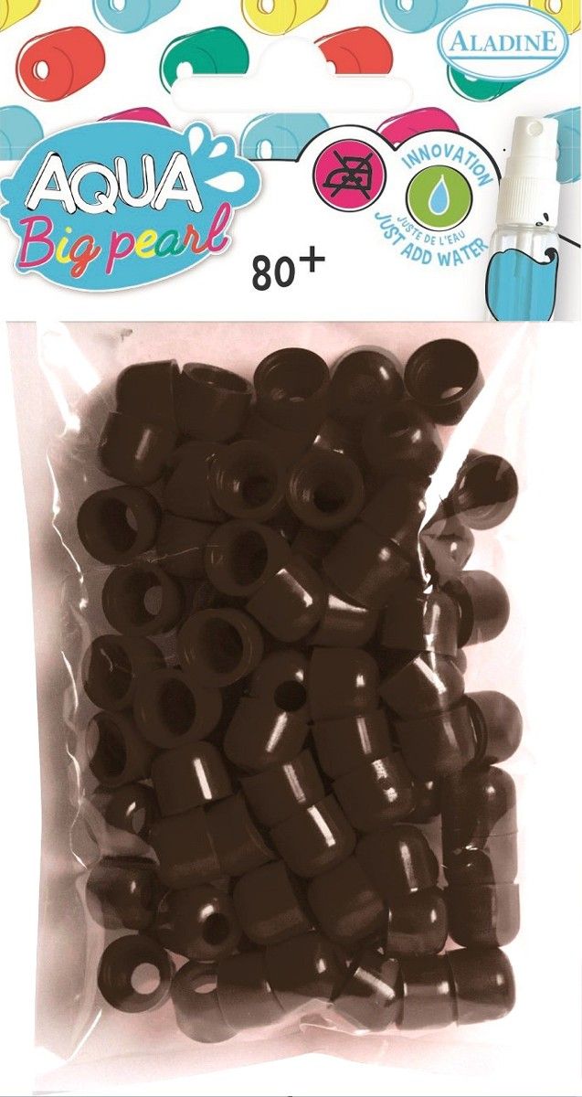Aladine Koraliki Aqua Big pearl 80 szt. Brązowe