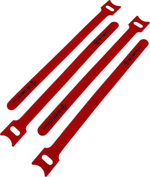 Organizer Alantec Opaska rzepowa do kabli z oczkiem, długość 200mm, szer.12 mm, czerwony (NI046-RD)