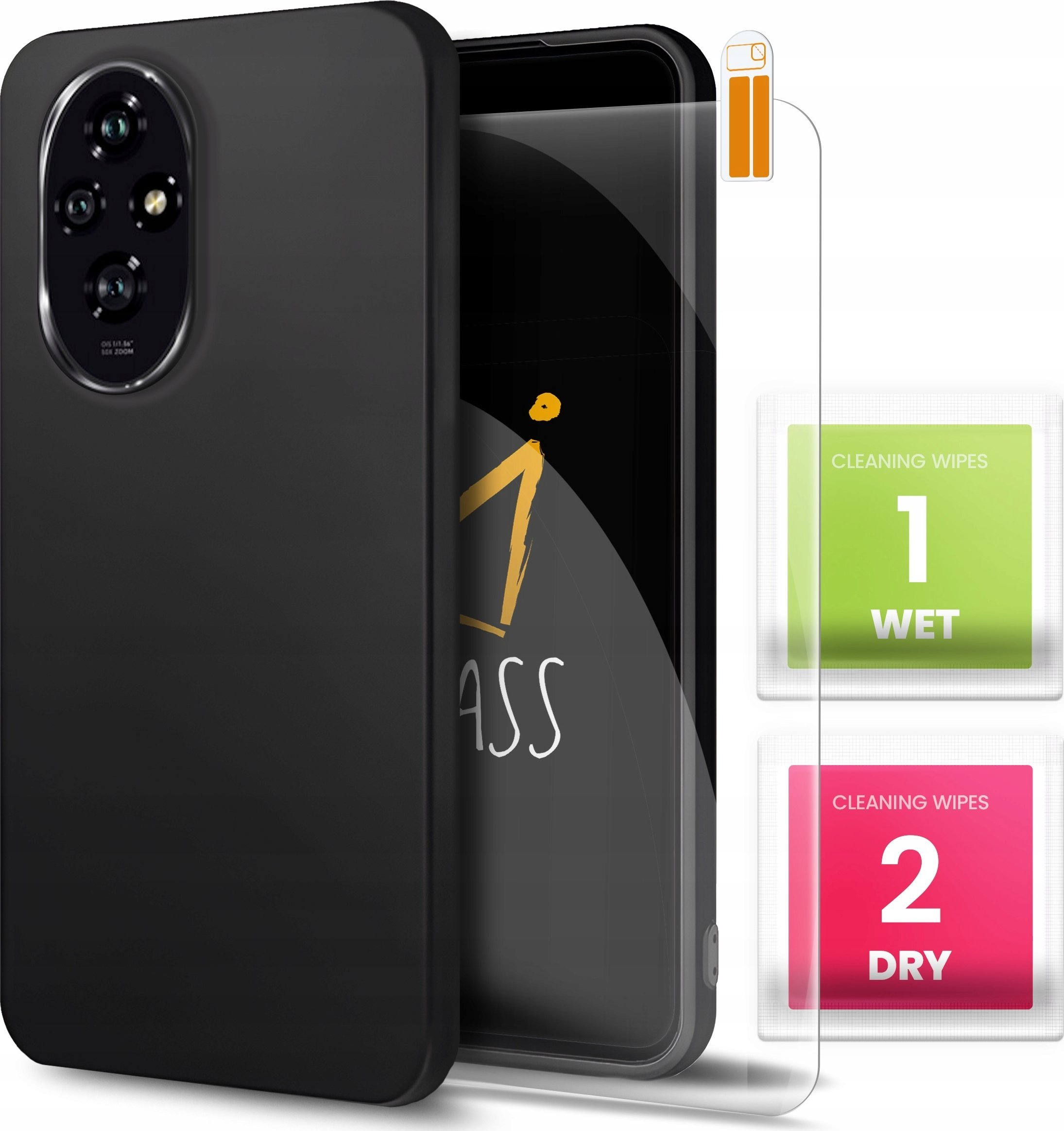 Hello Case ETUI DO HONOR 200 GUMOWE OBUDOWA CZARNE MATOWE SILIKON SLIM COVER SZKŁO