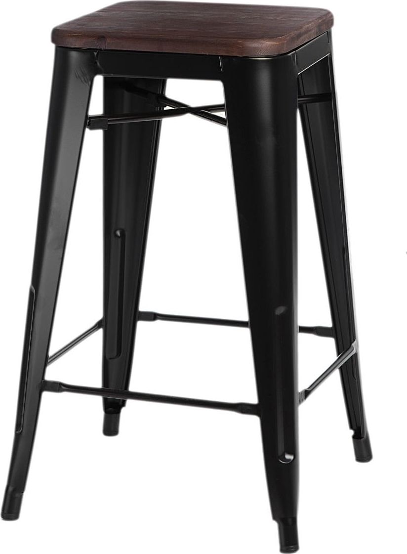 D2.DESIGN Hoker Paris Wood 65cm czarny sosna orzec