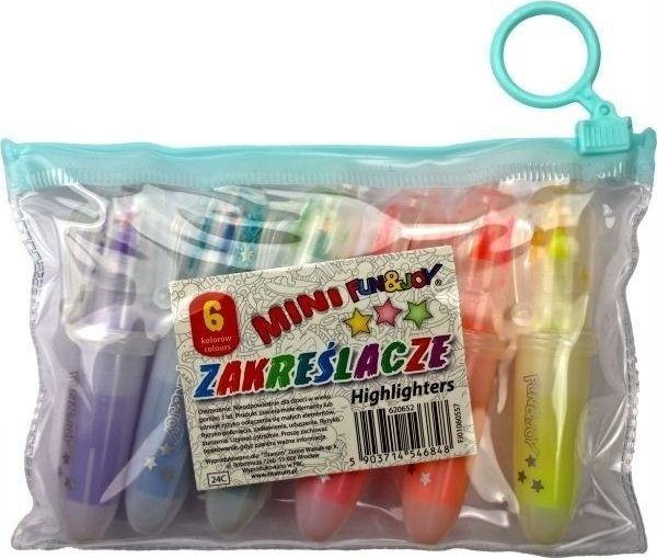Zakreślacze mini 6 kolorów