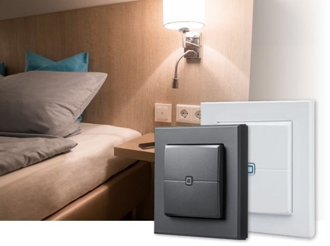 eQ-3 Przycisk ścienny podwójny, antracytowy V2