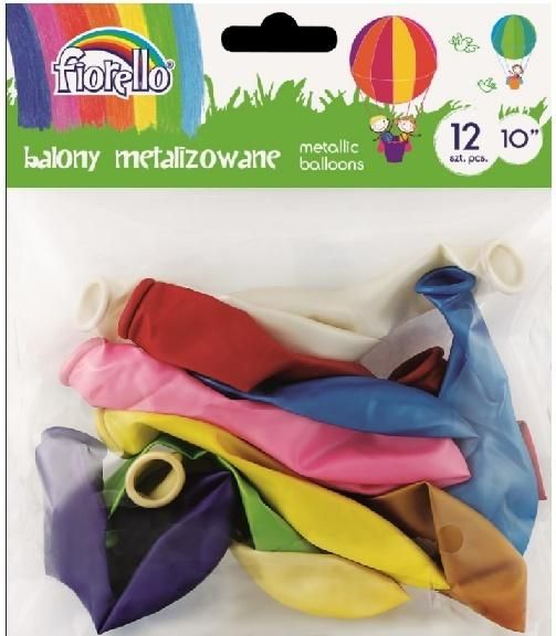 Fiorello Balony Metal 10'' mix 12 sztuk FIORELLO